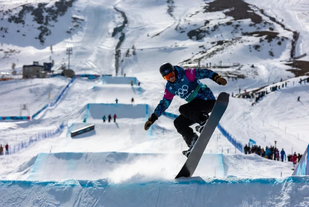 Gold medalist during the 2026 Winter Olympics Men’s Snowboarding Slopestyle final at Milano Cortina