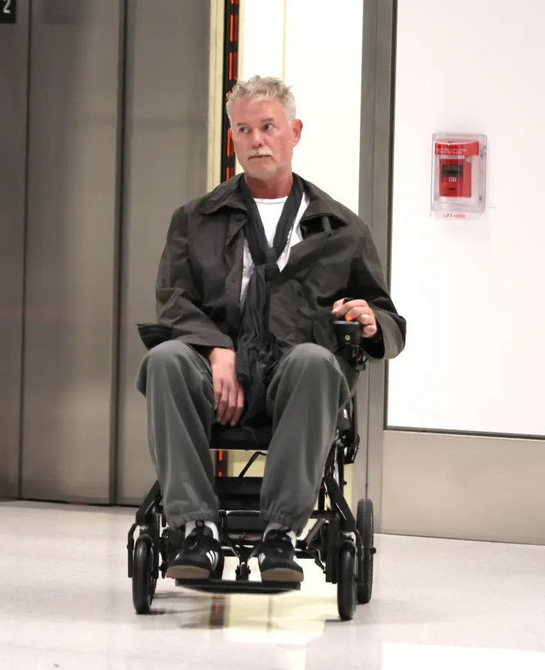 Eric Dane pictured at LAX airport in November 2025 during his final public appearance before passing away from ALS in February 2026.