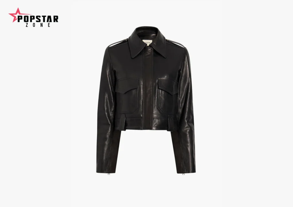 Khaite Cordelia black leather jacket minimalist luxury style